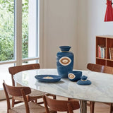 LLADRÓ PORCELAIN TRAY "LOVER'S EYES" BLUE WHITE AND GOLD 