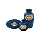 LLADRÓ PORCELAIN TRAY "LOVER'S EYES" BLUE WHITE AND GOLD 