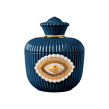 LLADRÓ PORCELAIN JEWELLERY BOX "LOVER'S EYES" WHITE, BLUE AND GOLD 