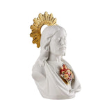 LLADRÓ PORCELAIN SCULPTURE "SACRED HEART OF JESUS" WHITE AND GOLD 