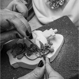 LLADRÓ PORCELAIN SCULPTURE "SACRED HEART OF JESUS" WHITE AND GOLD 