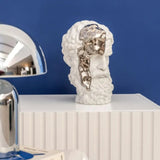 LLADRÓ PORCELAIN SCULPTURE "ETERNAL FLUIDITY – THINKER" WHITE AND SILVER 