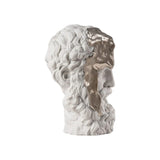 LLADRÓ PORCELAIN SCULPTURE "ETERNAL FLUIDITY – THINKER" WHITE AND SILVER 