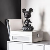 MATT AND GLOSSY BLACK "MICKEY TOTAL BLACK" LLADRÓ PORCELAIN SCULPTURE 