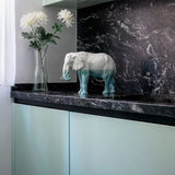 LLADRÓ PORCELAIN SCULPTURE "ELEPHANT – UNDERWATER" WHITE AND BLUE 