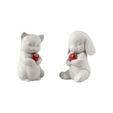 LLADRÓ PORCELAIN SCULPTURE "WHISKERS – PLAYFUL KITTEN" WITH RED HEART 