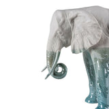 Scultura in porcellana "Elefante – Sott'acqua" bianco e blu LLADRÓ