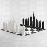 Set di scacchi Skyline Chess "The Chicago City Edition" con scacchiera in cartone