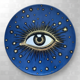 Piatto da dessert in porcellana - eyes blu