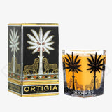 Candela quadrata Ortigia Ambra Nera in vetro 170g