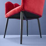 Sedia in velluto Marlene  Werns in rosso