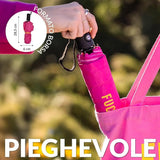 Fisura Ombrello rosa pieghevole  “Fucking Rain”
