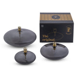 Lampada Disc ad Olio in Vetro Fumé e Ottone M - Pier Living