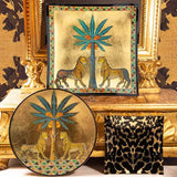 Piatto Ortigia in vetro quadrato Zagara Gold 27 x 27 cm