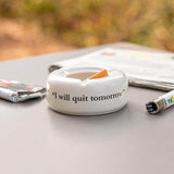 Posacenere in Ceramica Bianco "I will quit tomorrow" – Fisura