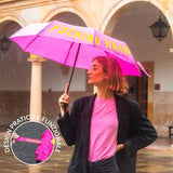 Fisura Ombrello rosa pieghevole  “Fucking Rain”