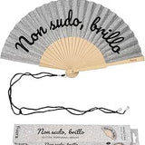 Ventaglio Glitter "Non Sudo, Brillo" Argento – Fisura