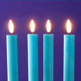 Set 4 candele LED Werns stick blu in cera e plastica