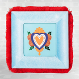 Portafoto Quadrato "Milagro Heart" Blu e Rosso – Kitsch Kitchen