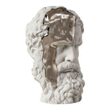 Scultura in porcellana "Fluidità Eterna – Pensatore" bianco e argento LLADRÓ