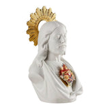 Scultura in porcellana "Sacro Cuore di Gesù" bianco e oro LLADRÓ