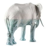 Scultura in porcellana "Elefante – Sott'acqua" bianco e blu LLADRÓ