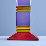 Portacandele Werns Fancy Crystal viola quadrato in vetro
