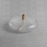 Lampada ad Olio Disc in Vetro Martellato e Ottone L - Peri Living