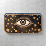 Vassoio in Ferro Dipinto a Mano – All-Seeing Eye, black