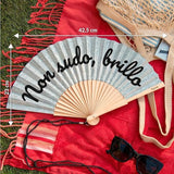 Ventaglio Glitter "Non Sudo, Brillo" Argento – Fisura