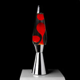 Lava lamp "Bullet" Fisura rossa con base argentata