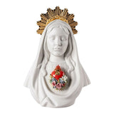 Scultura in porcellana "Cuore Immacolato di Maria" bianco e oro LLADRÓ