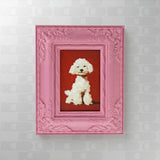 Painting dog, Pink