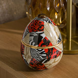 Candela profumata Ladenac “Uovo Africa Camouflage” in ceramica – 220 g