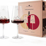 Set 2 Calici da Vino Topografici,Tofane & Tre Cime di Lavaredo - Alaskan Maker