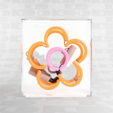 Neon luminoso in vetro "Daisy" arancione con box acrilico