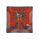 Piatto in vetro Ortigia Mosaico rosso 18 x 18 cm
