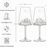 Set 2 Calici da Vino Topografici Monte Bianco & Everest  -Alaskan Maker