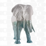 Scultura in porcellana "Elefante – Sott'acqua" bianco e blu LLADRÓ