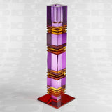 Portacandele Werns Fancy Crystal viola quadrato in vetro