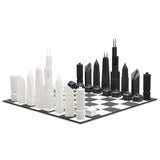 Set di scacchi Skyline Chess "The Chicago City Edition" con scacchiera in cartone