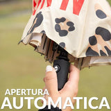 Fisura Ombrello pieghevole leopardato “Born to be wild”