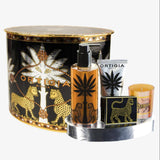 Set regalo ovale Ortigia Ambra Nera con prodotti corpo e candela