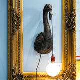 Lampada da parete Werns Petra Swan in poliresina nera