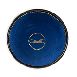 Ciotola Ortigia Spotty blu grande in ceramica con serigrafia oro
