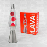Lava lamp "Bullet" Fisura rossa con base argentata