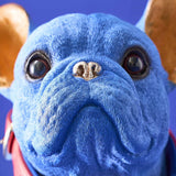 Figura decorativa cane Werns Molly Bulldog Francese blu con collare