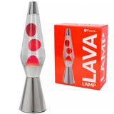 Lava lamp "Bullet" Fisura rossa con base argentata
