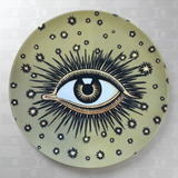 Piatto Da Dessert In Porcellana - Eyes Green