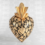 Cuore Sacro Ex Voto nero con Milagros